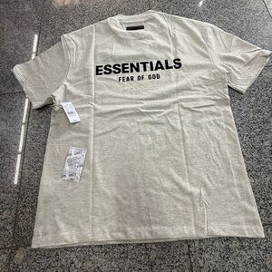 Fear of God ESSENTIALS Light Gray Logo Short Sleeve Tee
